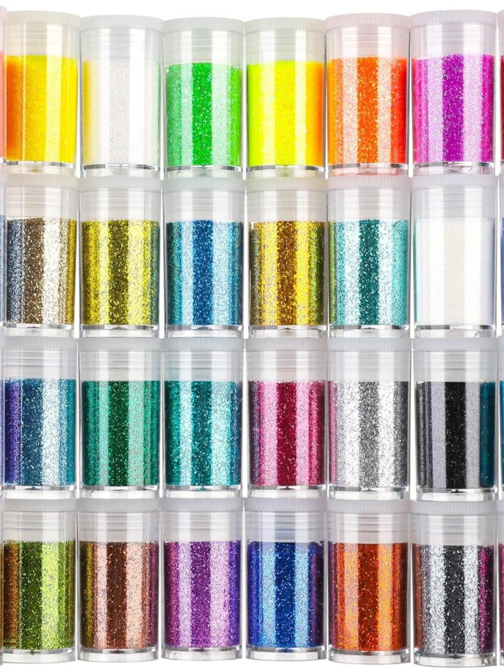 Fine Glitter, 32 Jars, Each 8g GlitterAssorted Set for Color Arts and Craft , Ey